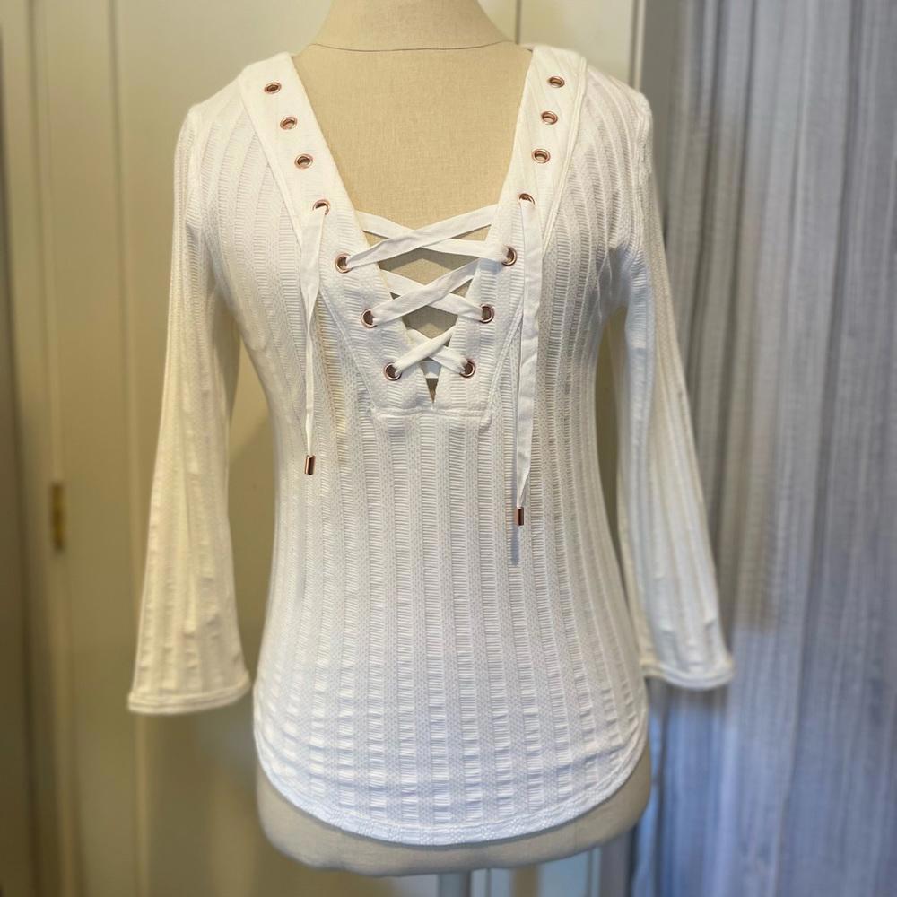 NWOT- Free People Textured Long Top- Women's Large